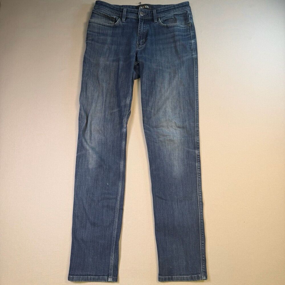 DU/ER Performance Denim Jeans W 32 L 31 Blue Aged Medium Stone Slim Straigh